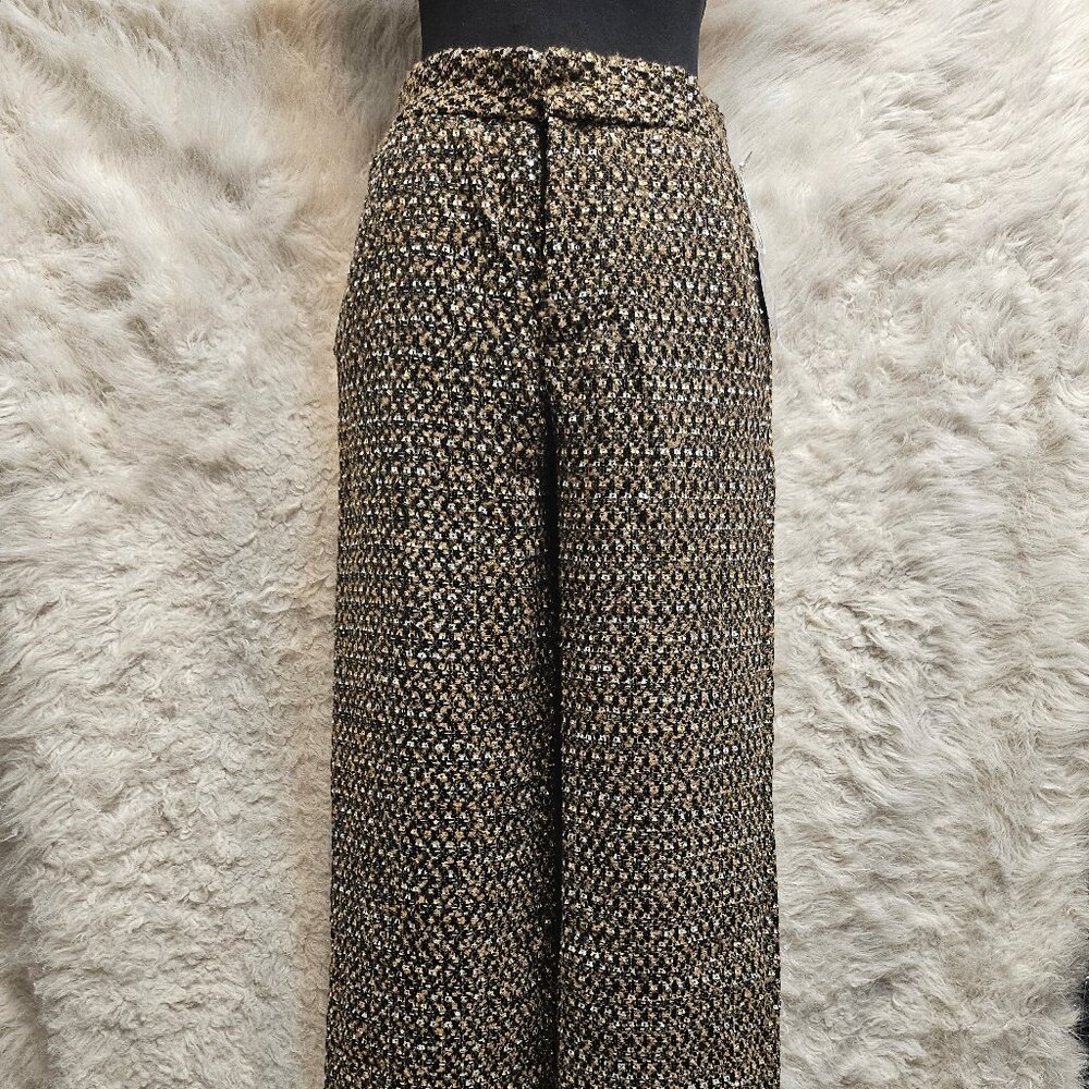 Worthington X Jason Bolden Women's Gold Multi Tweed Pants Size 2